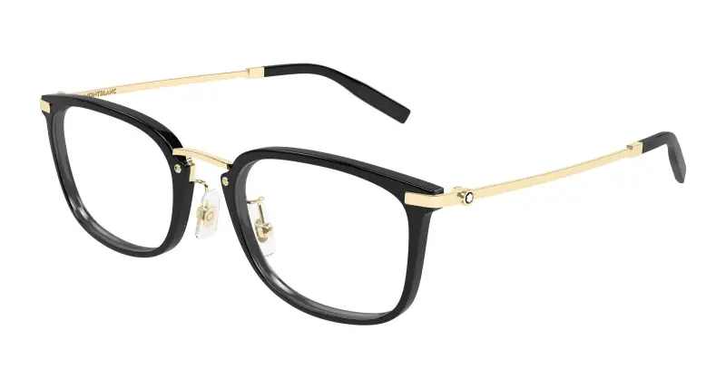 Uomo Montblanc MB0494OJ 001 Montature da vista Iniettato Nero Trasparente Squadrata