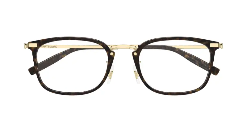 Uomo Montblanc MB0494OJ 003 Montature da vista Iniettato Havana Trasparente Squadrata miniatura 2