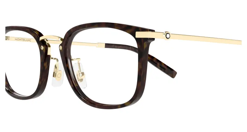 Uomo Montblanc MB0494OJ 003 Montature da vista Iniettato Havana Trasparente Squadrata miniatura 3