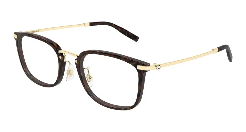 Uomo Montblanc MB0494OJ 003 Montature da vista Iniettato Havana Trasparente Squadrata