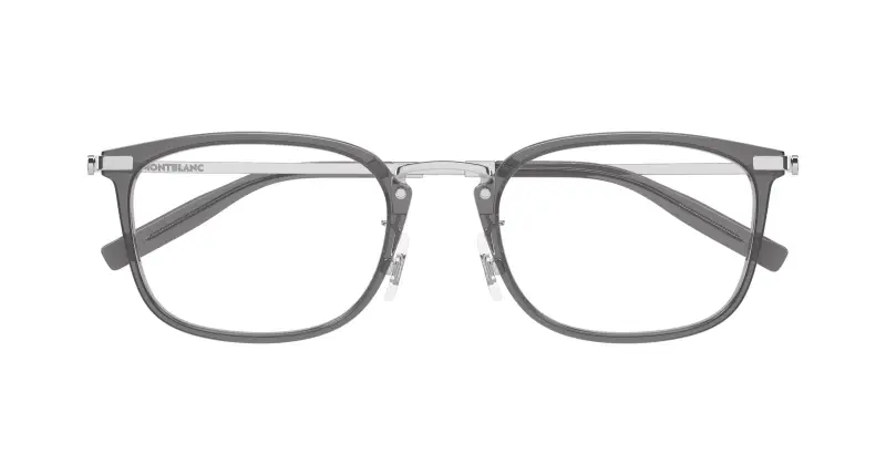 Uomo Montblanc MB0494OJ 004 Montature da vista Iniettato Grigio Trasparente Squadrata miniatura 2