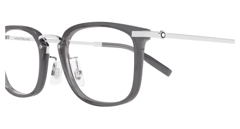Uomo Montblanc MB0494OJ 004 Montature da vista Iniettato Grigio Trasparente Squadrata miniatura 3