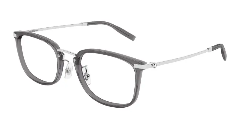 Uomo Montblanc MB0494OJ 004 Montature da vista Iniettato Grigio Trasparente Squadrata