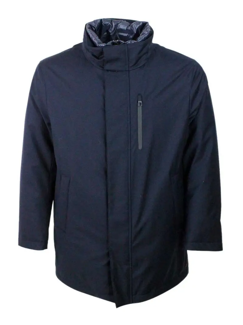 Cappotto in tessuto tecnico Blu scuro