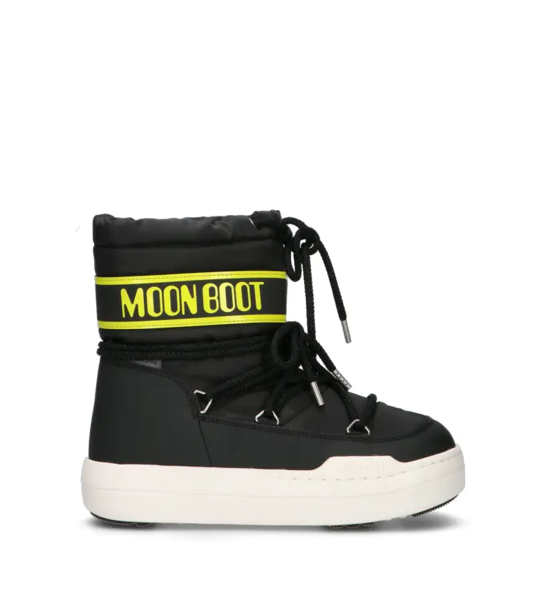 Moon Boot Doposci Ragazzo Nero e Verde Fluo