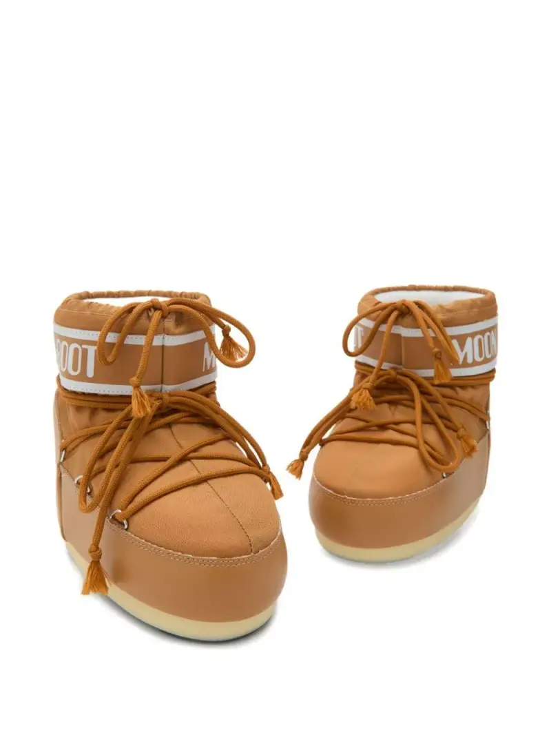 Kids Stivali Icon Low Brown con lacci e logo Cognac miniatura 3
