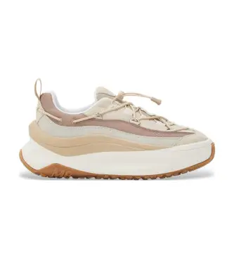 per donna 80D2490090 Sneakers Moon247 Xlace in pelle beige (37), 3 a 5cm, Stringhe, Casual Bianco