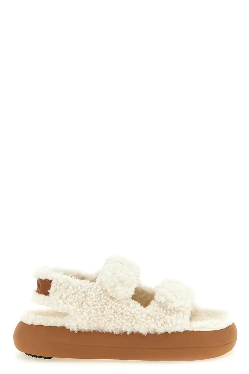 Sandalo Shearling Bianco