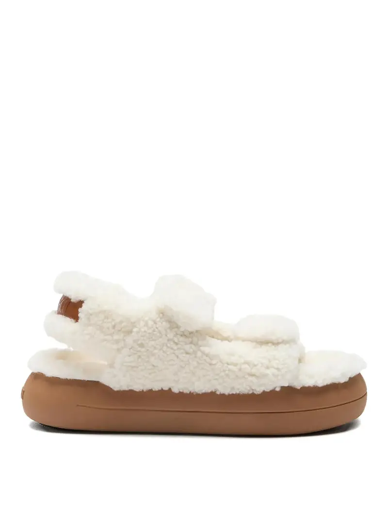 Sandalo Shearling Ice Argento