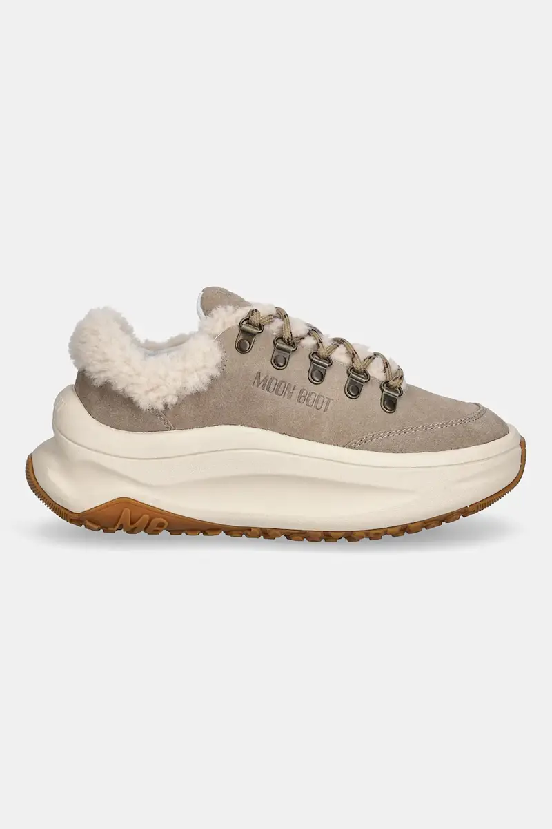 sneakers in camoscio MB MOON247 CITY SHEARLING Beige miniatura 2