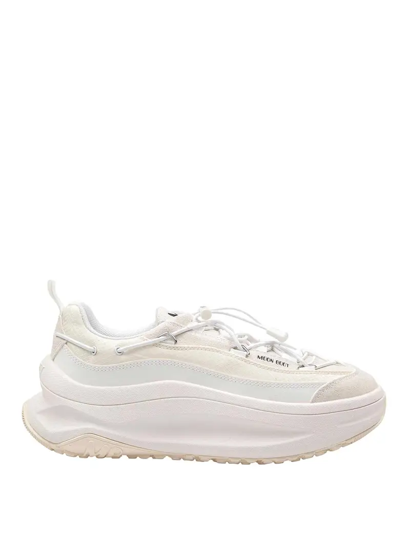 Sneakers Moon247 In Pelle E Tessuto Bianco