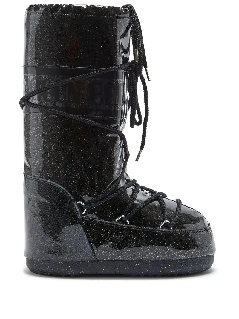 Stivale Moon Boot Icon Glitter Nero