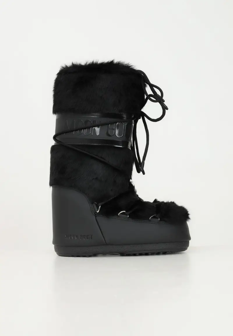 Stivali da neve ICON in ecopelliccia nera da donna miniatura 3
