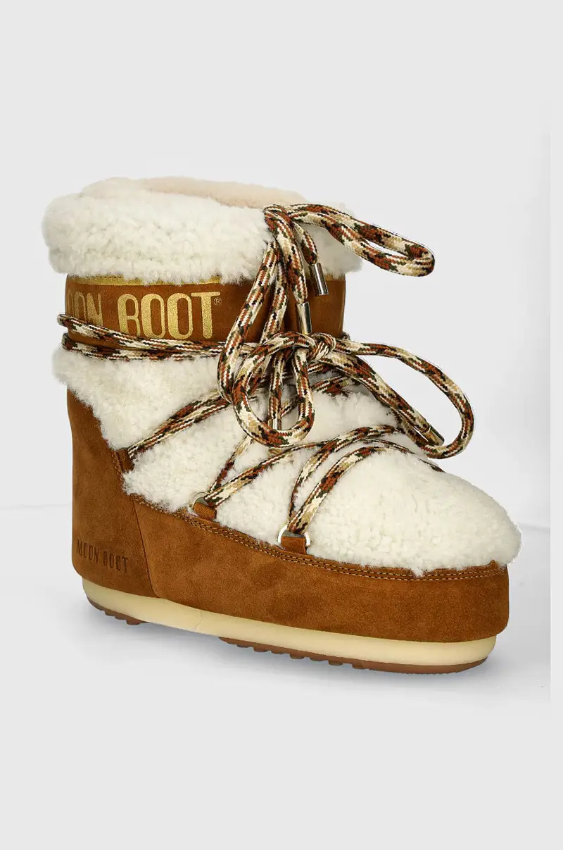 stivali da neve in camoscio MB ICON LOW SHEARLING colore marrone 80D1409580 MA03