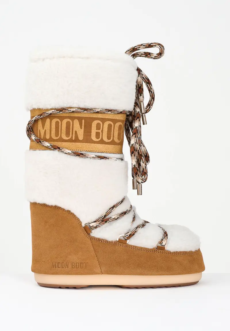 Stivali da neve LAB69 ICON in shearling panna da donna miniatura 3