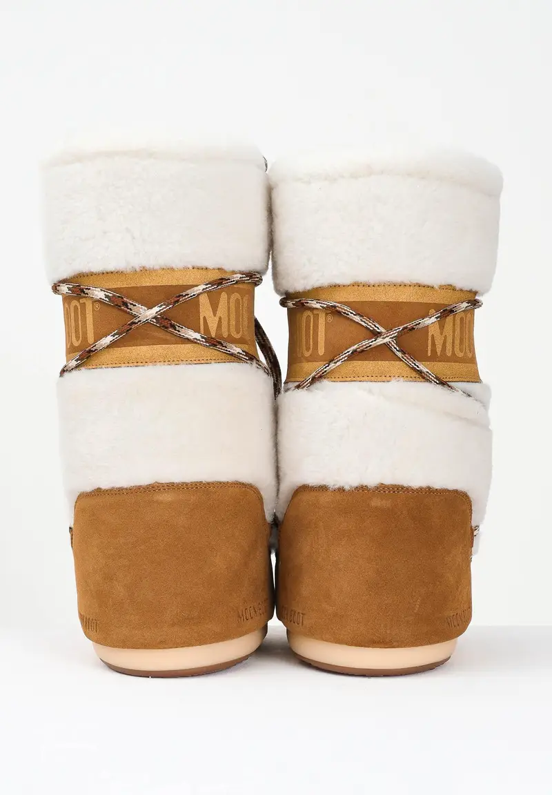Stivali da neve LAB69 ICON in shearling panna da donna miniatura 2