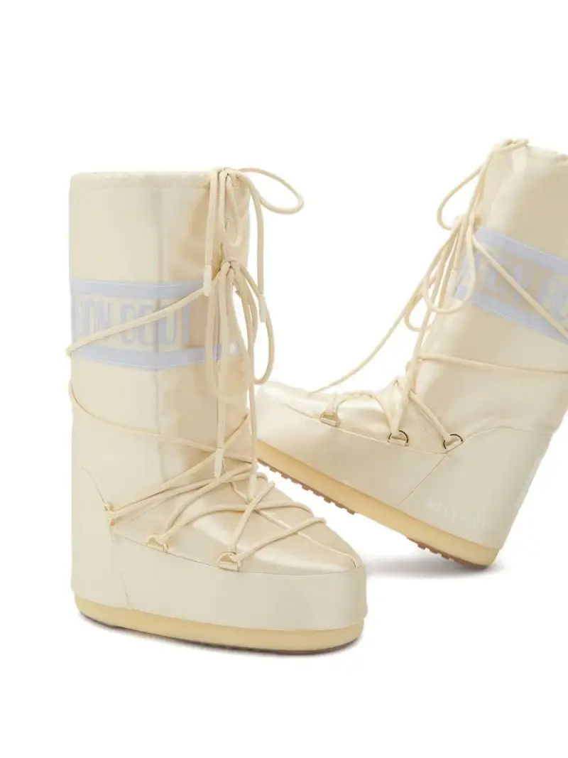 Stivali imbottiti con allacci Icon Avorio miniatura 2