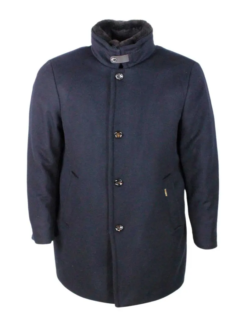 Cappotto in misto lana Blu