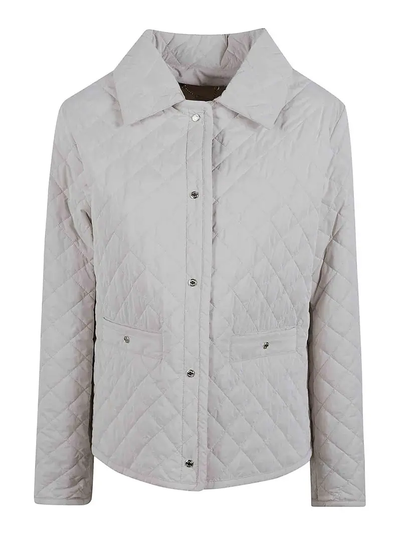 Giacca in nylon trapuntato Tortora