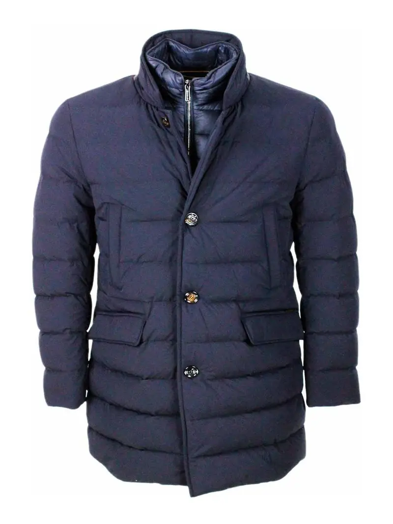 Giacca in pelle Blu scuro