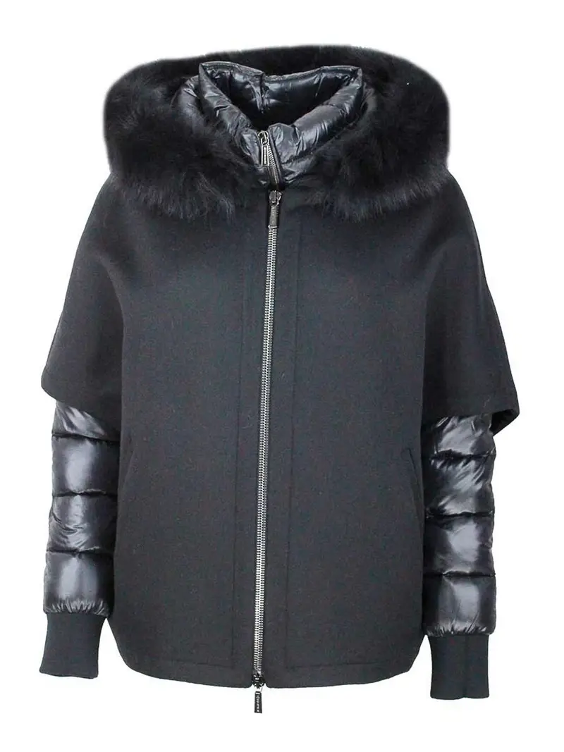 Girocollo in misto lana Nero