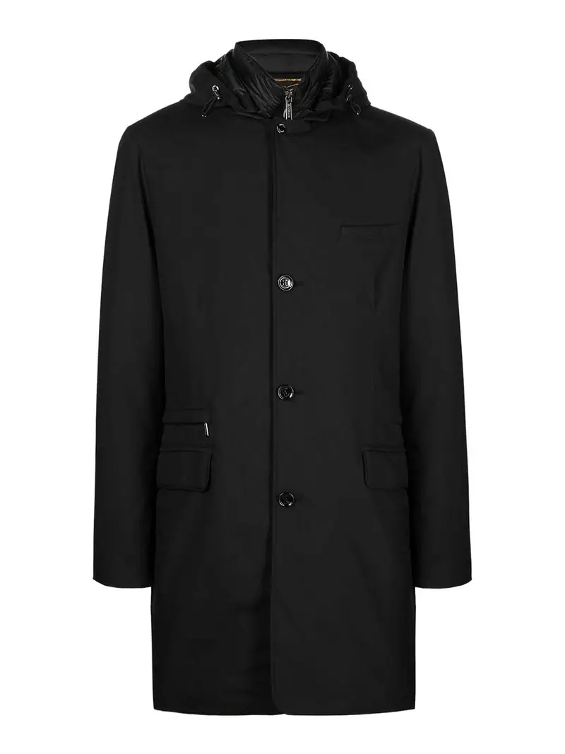 Paint con cappuccio abbottonato Nero