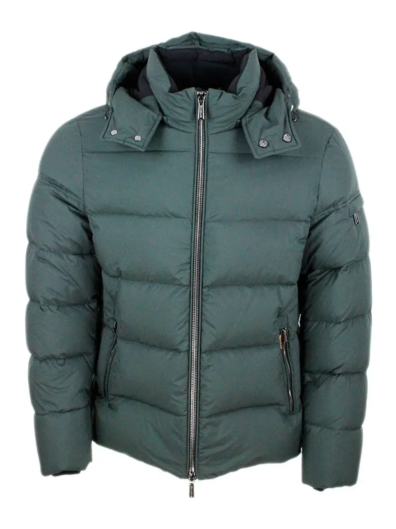 Piumino resistente all'acqua Verde