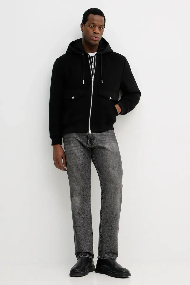 giacca con lana ELINGTON colore nero M35MW404 miniatura 2