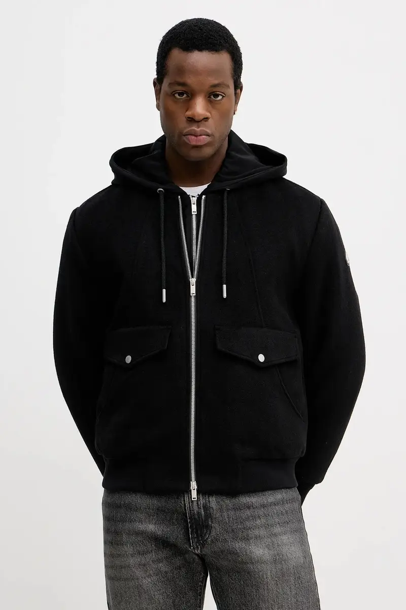 giacca con lana ELINGTON colore nero M35MW404 miniatura 4