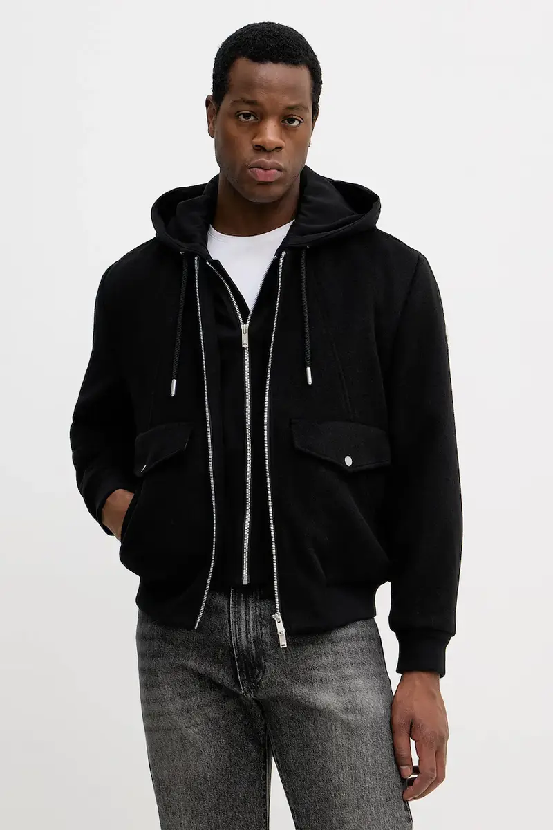 giacca con lana ELINGTON colore nero M35MW404