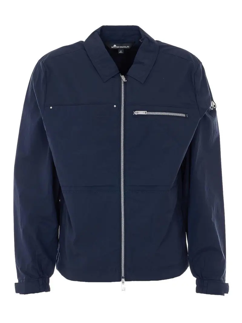 Giubbotto Blu Con Chiusura Zip Frontale