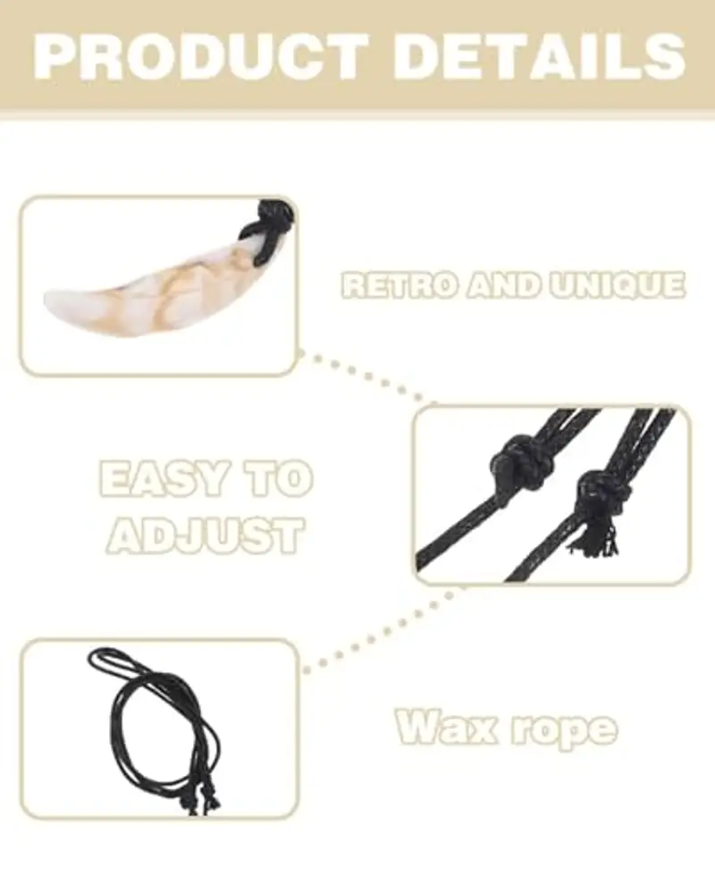 MOPZIJA 3PCS Collana Denti di Squalo, collana surfista, dente di squalo, collana estiva uomo, collana lunga uomo, Collana Uomo e Donna Lunga - collana uomo lunga miniatura 3