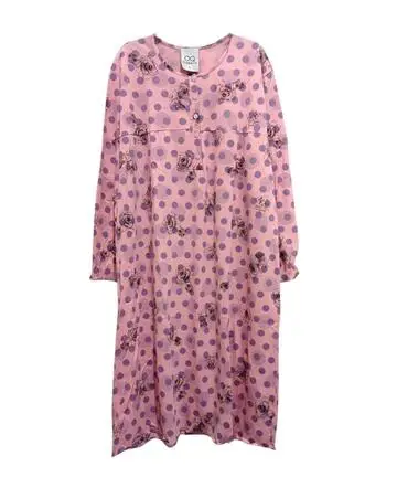 Camicia da notte donna a manica lunga in cotone Moquette Amelie