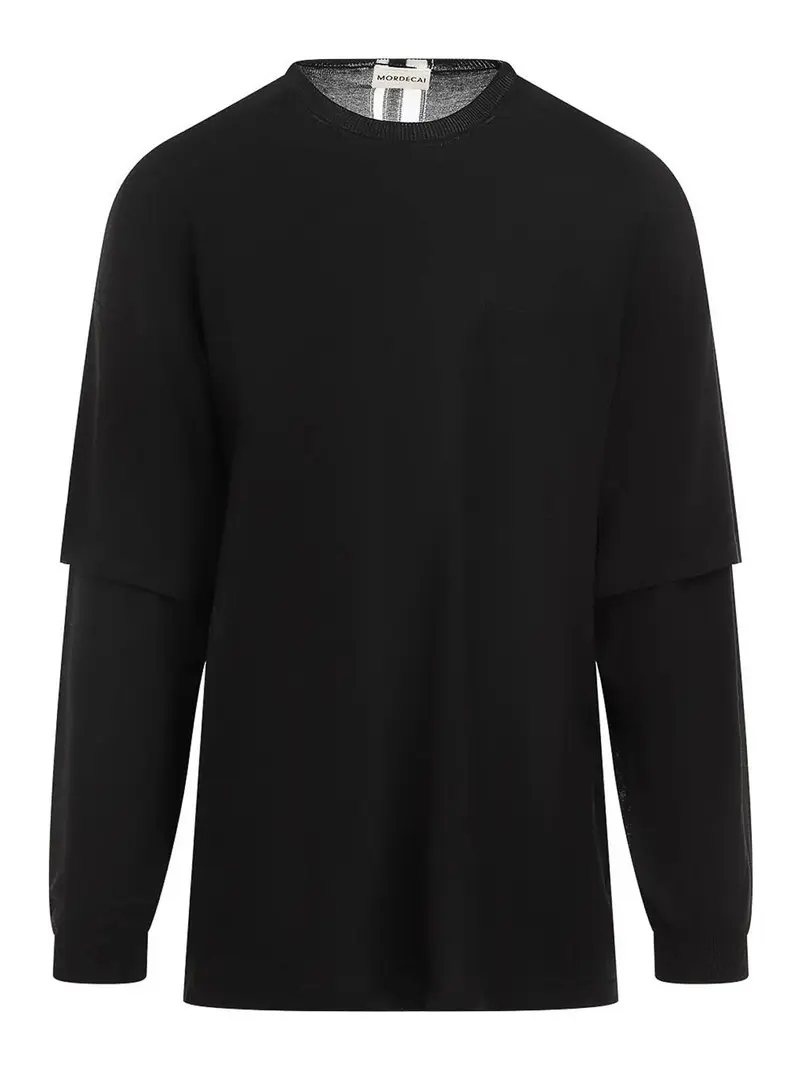 Maglione a doppio strato affresco Nero