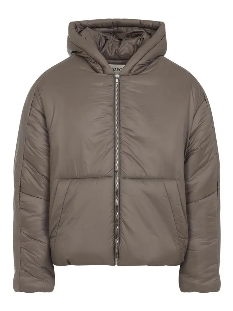 Puffer con cappuccio Tortora