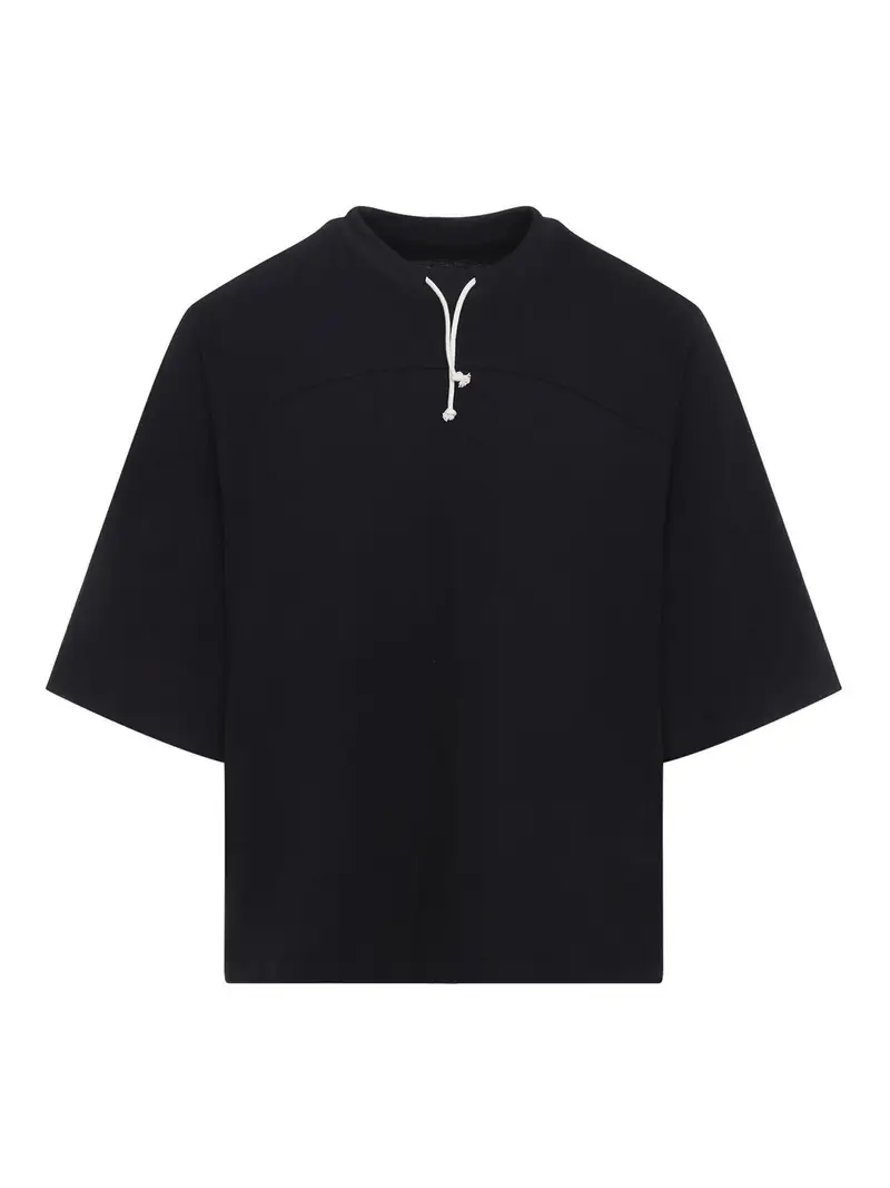 T-shirt con fascia in corda Nero