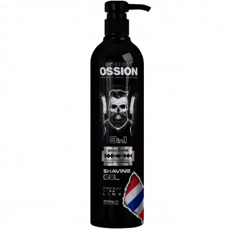Ossion Premium Barber Line Gel da barba 3 in 1 - Gel da barba delicato 3 in 1, 700 ml