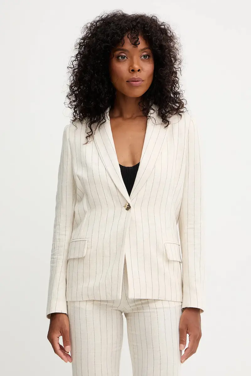 blazer in lino colore beige VRIZ.F