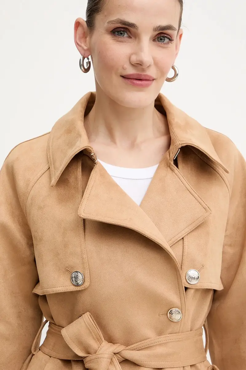 cappotto colore beige GSUEDE miniatura 4