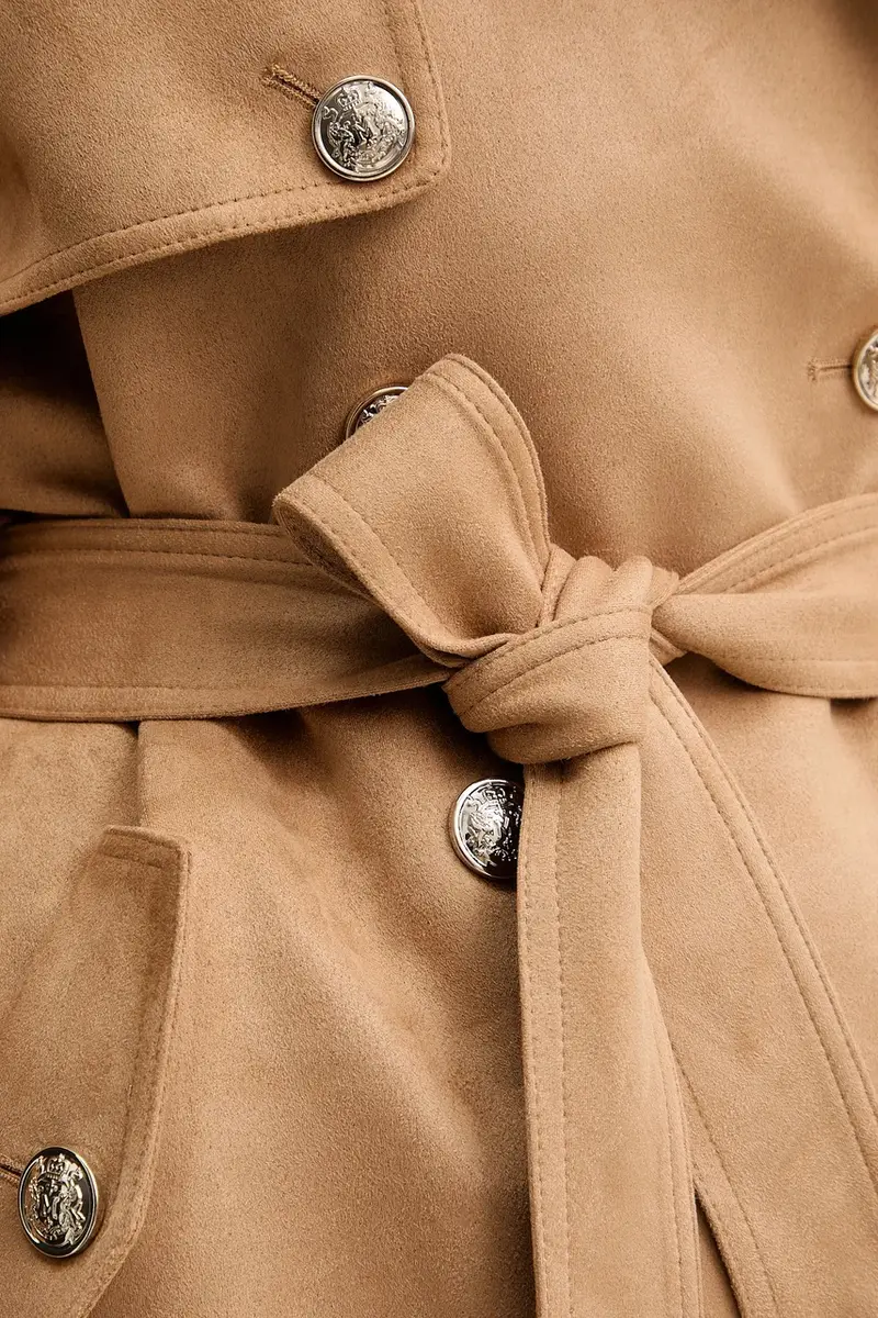 cappotto colore beige GSUEDE miniatura 5