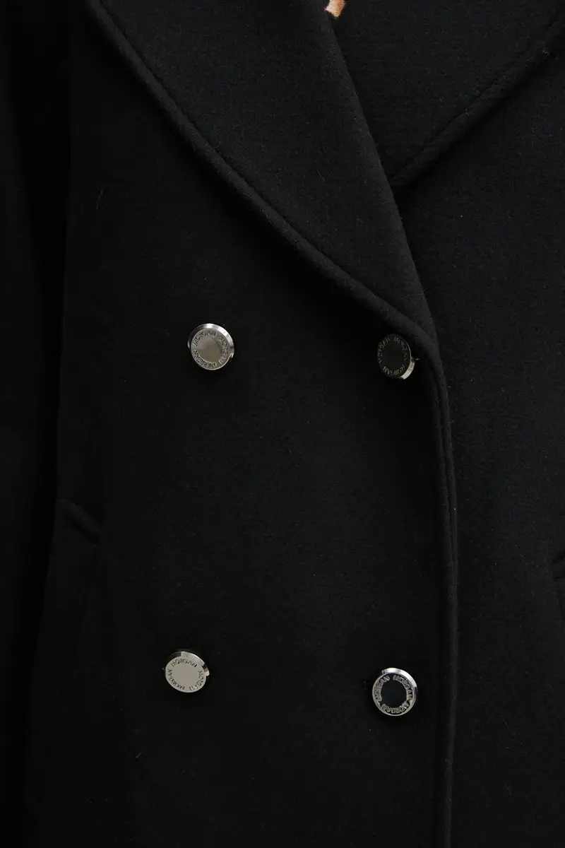 cappotto con aggiunta di lana GITI Nero miniatura 5