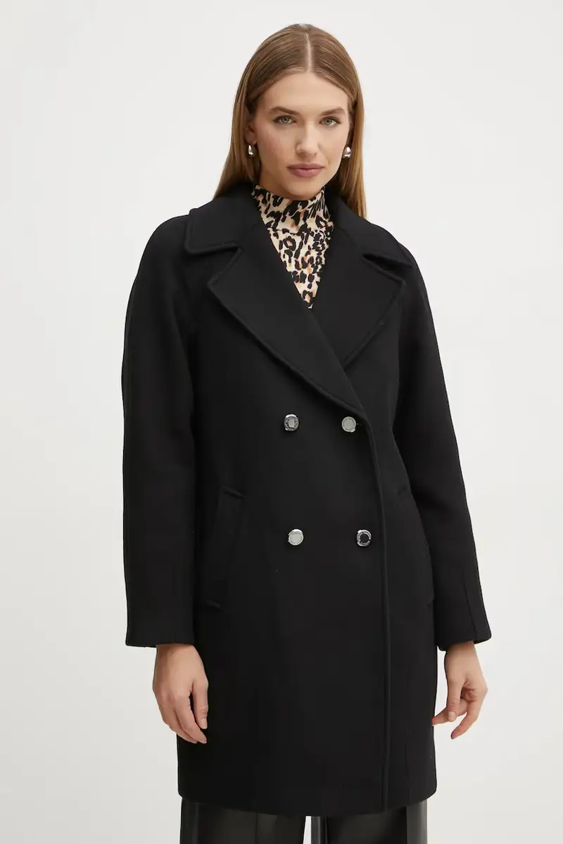 cappotto con aggiunta di lana GITI Nero