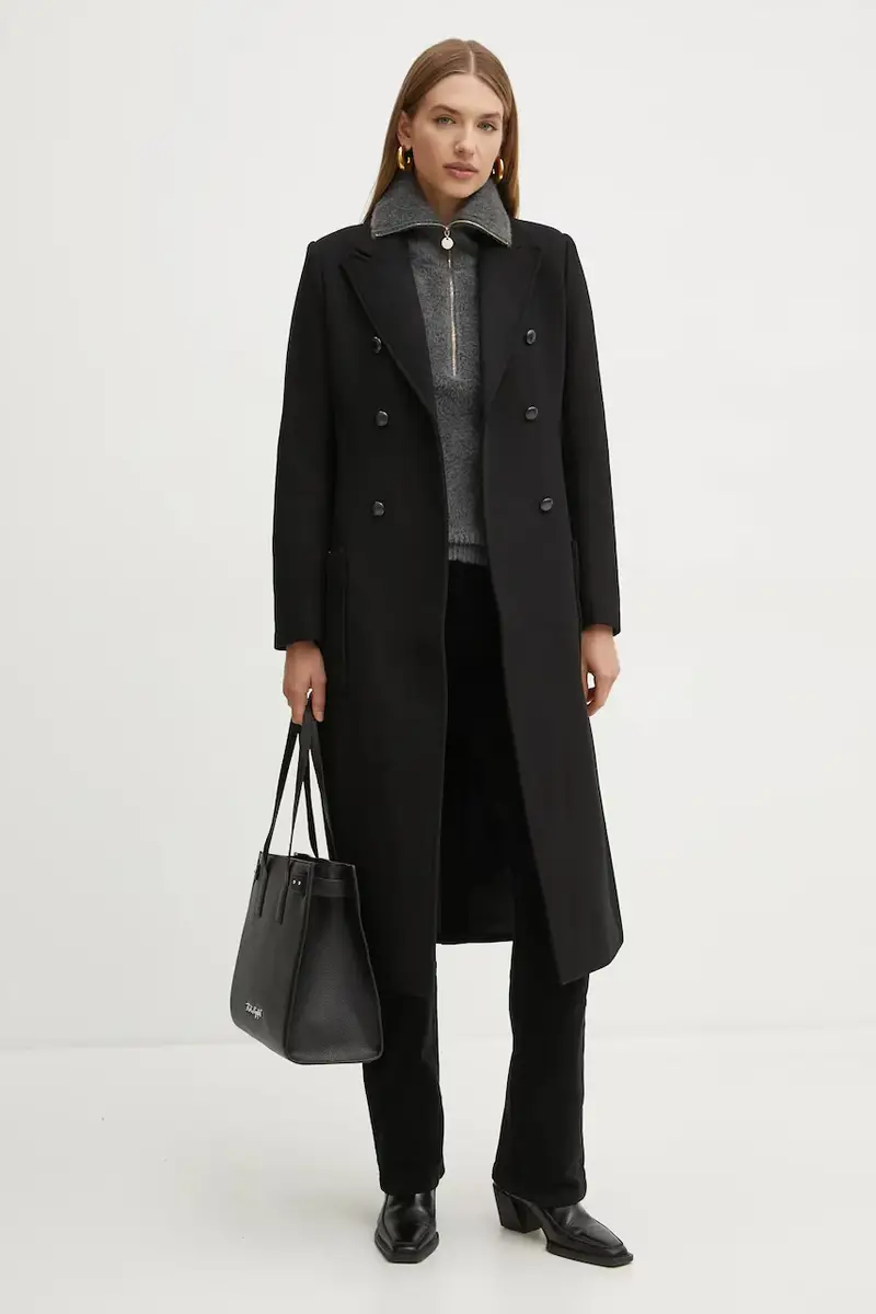 cappotto con aggiunta di lana GMIDI colore nero GMIDI miniatura 2