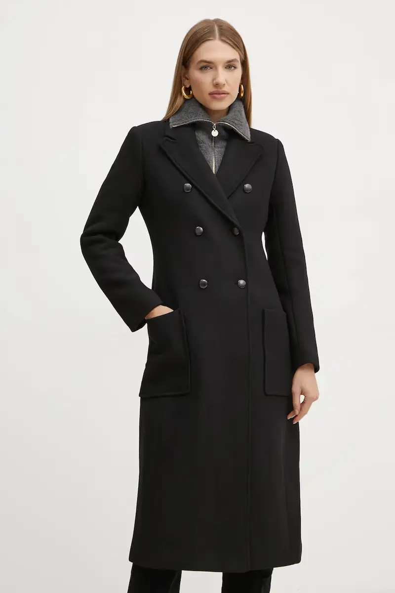 cappotto con aggiunta di lana GMIDI colore nero GMIDI
