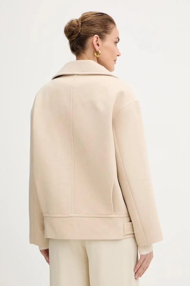 cappotto con lana colore beige GMOON miniatura 3