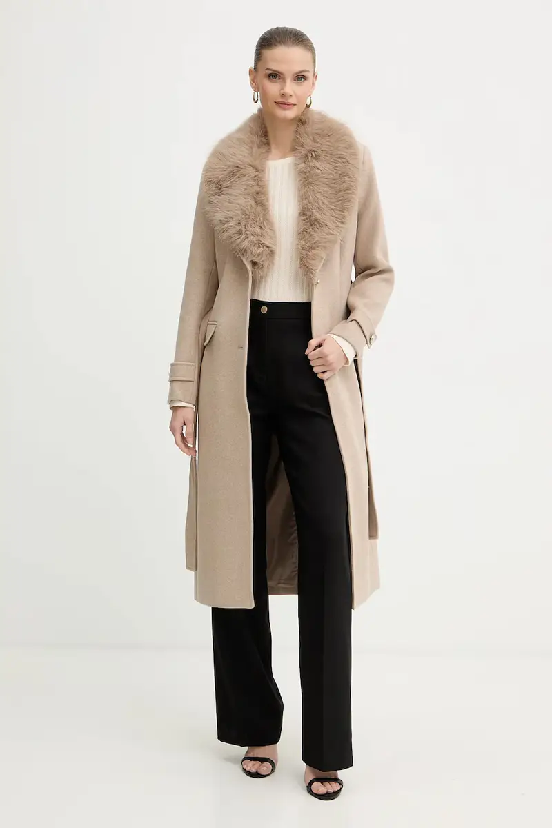 cappotto con lana colore beige GPEAKS miniatura 2