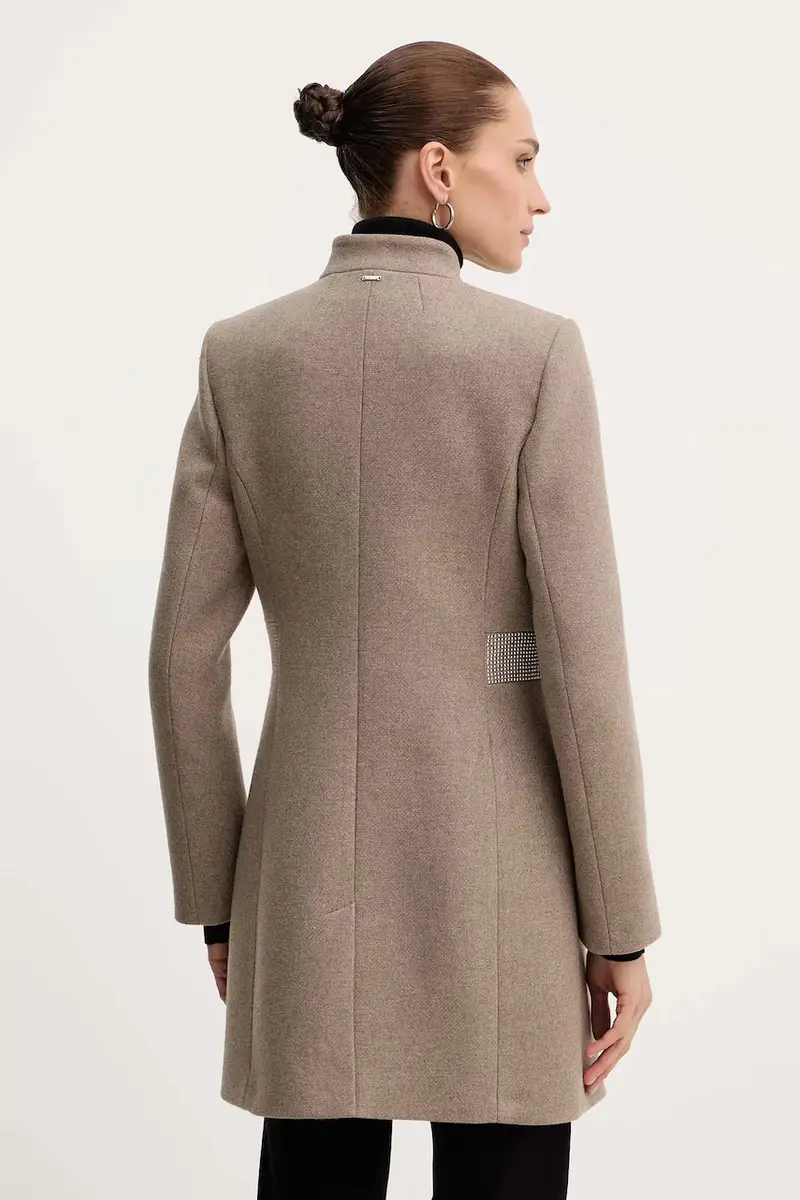 cappotto con lana colore beige GUERTA miniatura 3