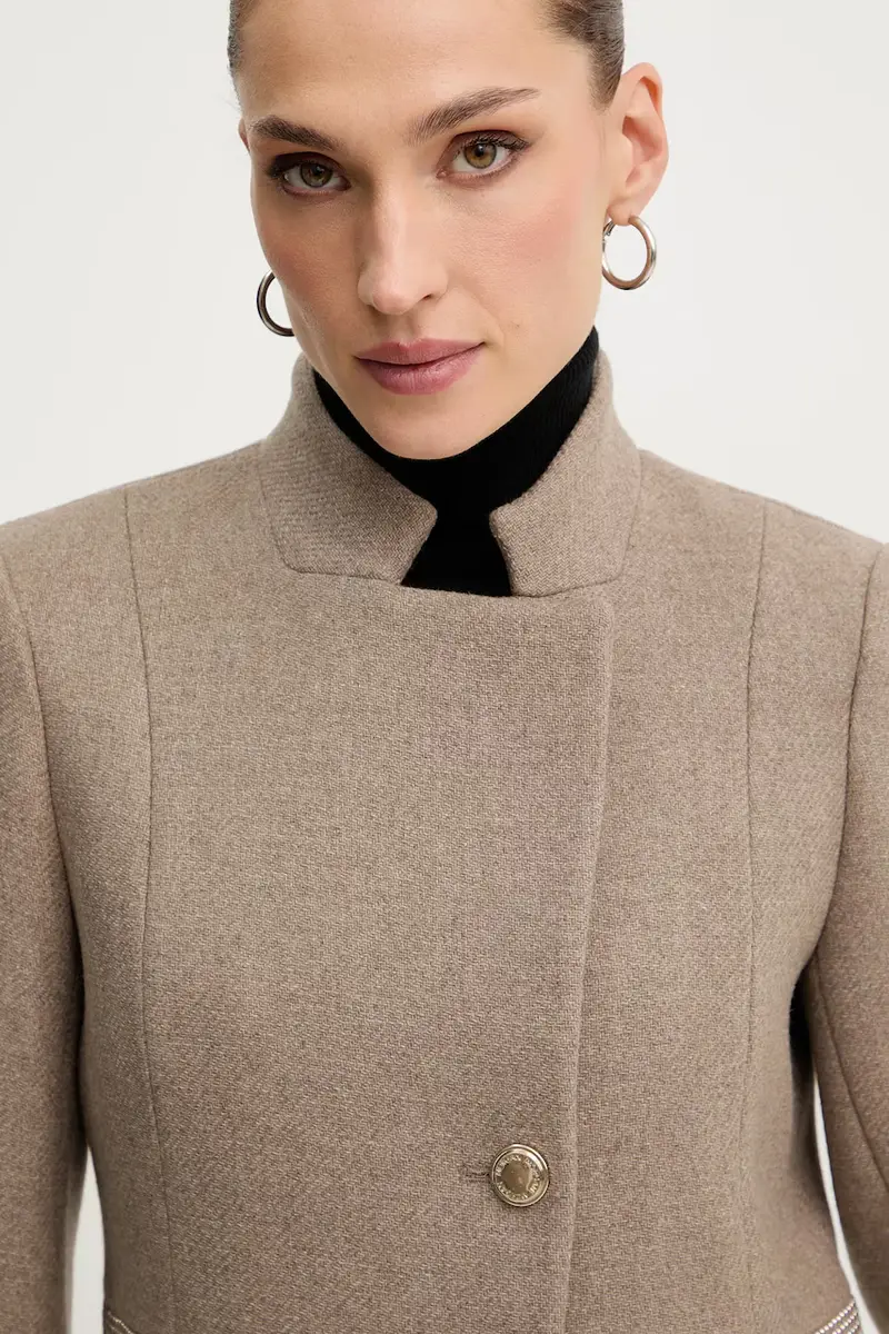 cappotto con lana colore beige GUERTA miniatura 4