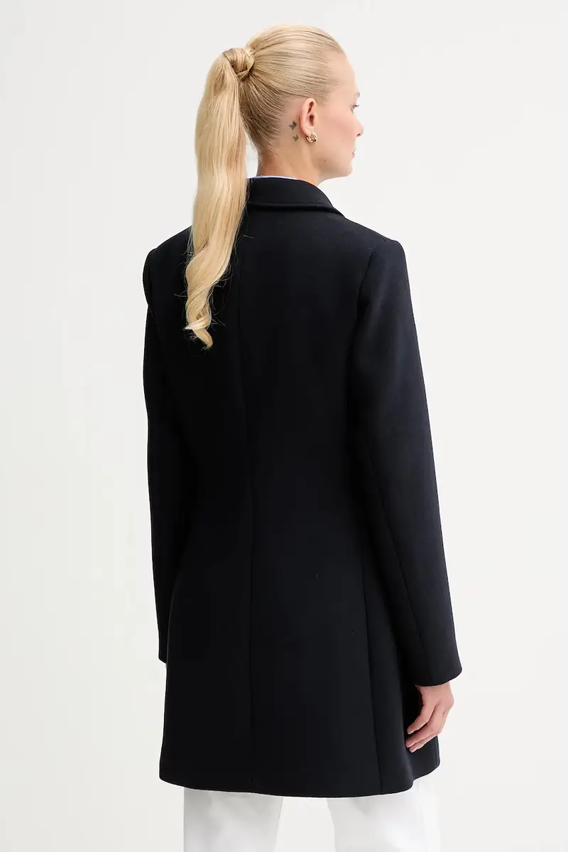 cappotto con lana colore blu navy GCHA miniatura 3