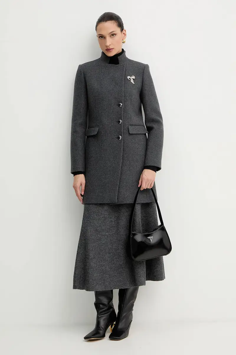 cappotto con lana colore grigio GBROCHE miniatura 2